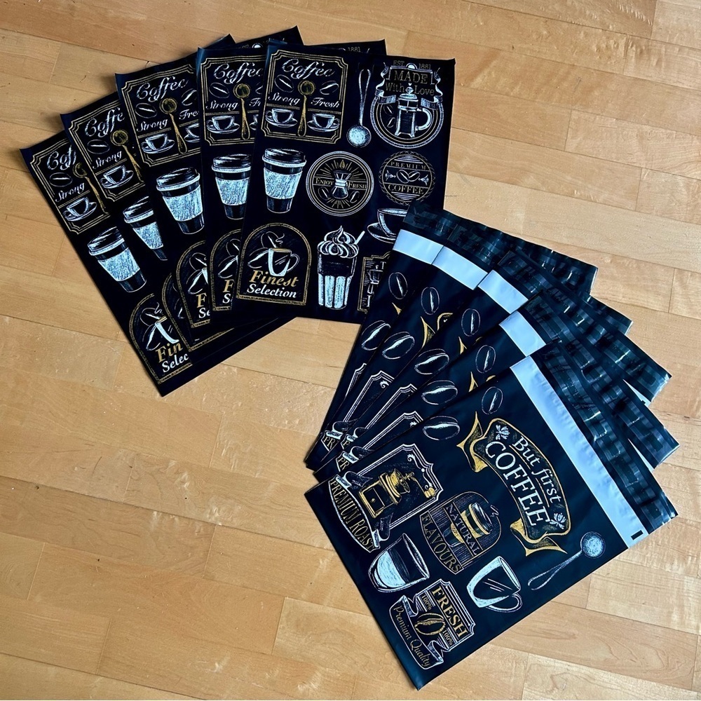 10 Count - 10x13 inch Polymailers (BUT FIRST, COFFEE)